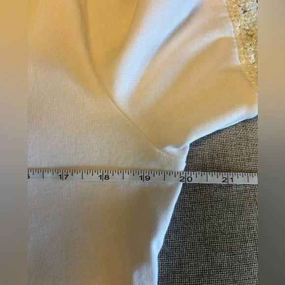 ZARA white Tshirt with pearl detail, Sz XL. - Picture 9 of 10